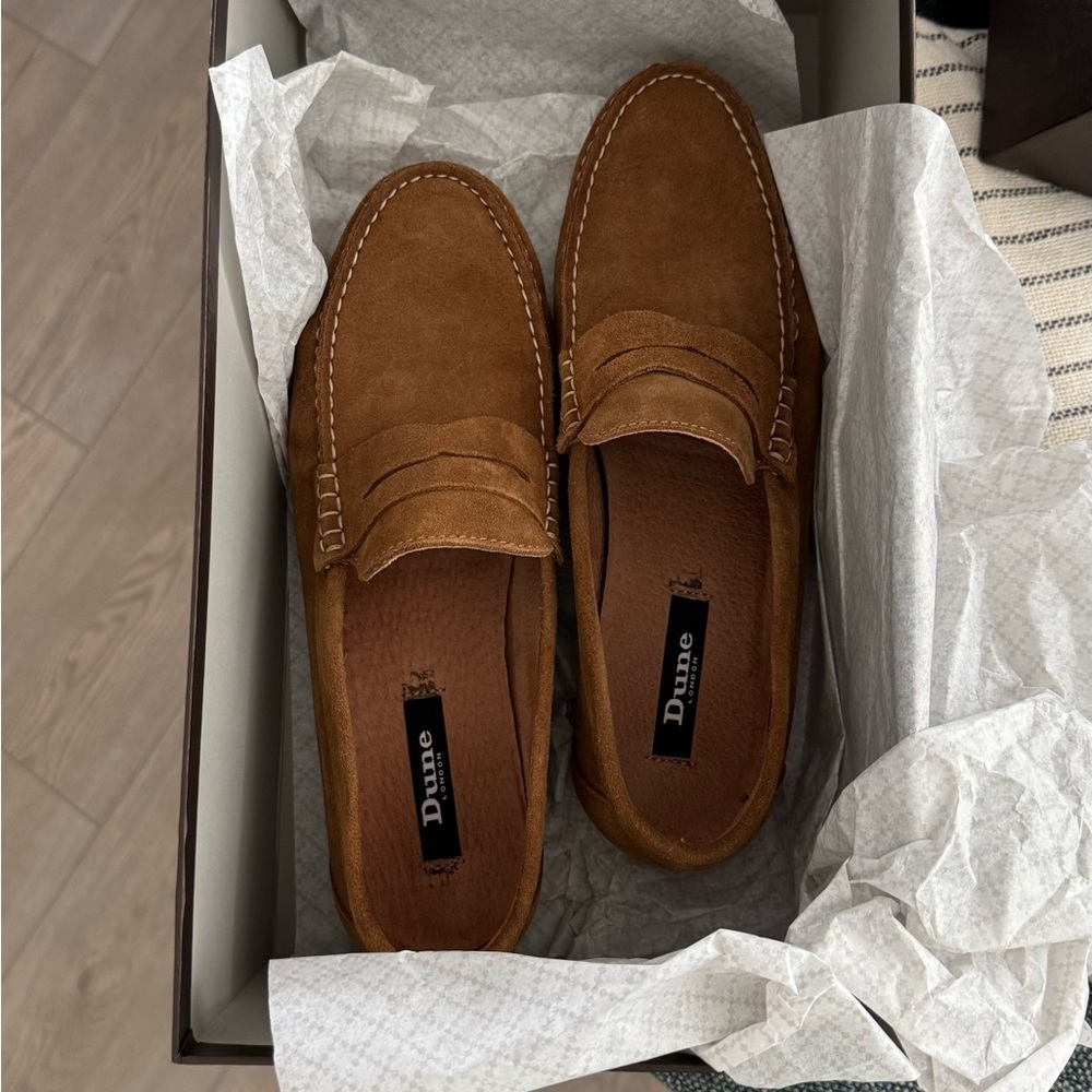 Dune London Men's Brown Suede Slip-Ons